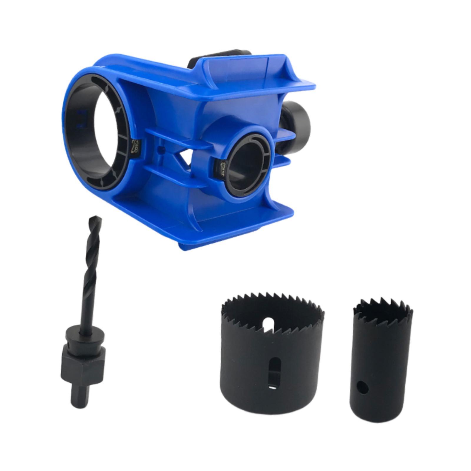 Magideal - Kit De Instalación De Cerradura De Puerta, 2 Bujes Ajustables, Fácil Instalación De Cerraduras, Máquina De Mortaja, Diseño De Abrazadera En C, Herraje Azul