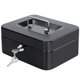 thumbnail image 1 of Caja de efectivo Jssmst de acero negro 20 cm con bandeja de dinero, 1 of 8