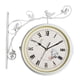 thumbnail image 2 of Hierro Forjado De Doble Cara Antigua Pared Tranquila Colgando Reloj Blanco, 2 of 5