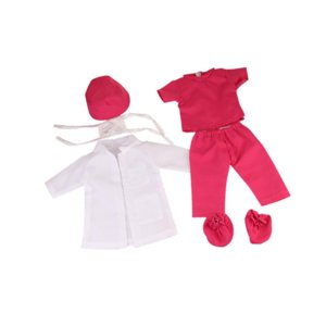 Magideal - Ropa De Uniforme De Muñecas Muñecas De 18 Pulgadas Ropa De Muñeca Y Accesorios Atuendos De Muñecas Ropa De Muñecas Para Una Niña De 18 Pulgadas Y Muñe Rojo Rosa