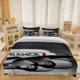 thumbnail image 1 of 3pcs A380 Aircraft Red Stripes Black And Artistic Photo Pattern Three-Piece Set Soft And Comfortable Bedding Set Suitable for All Seasons, 1 of 5