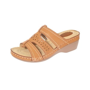 Vía Franca - Sandalia Confort Camel Modelo Italiano