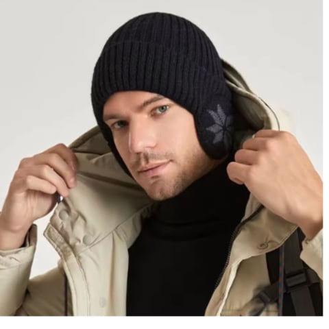 Ekolmac - Gorro Beanie De Lana Adulto Con Cubre Orejas Para Hombres Y Mujeres