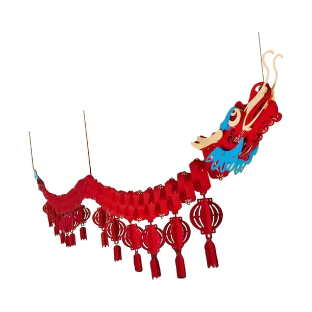 Decoraciones de techo de dragón de año Nuevo, guirnalda de fiesta, decoración Feng Shui, dragón de papel chino para decoraciones de festivales de , estilo c