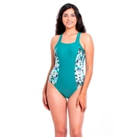 Samia - Traje De Baño Deportivo Con Cierre Verde M