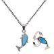 thumbnail image 2 of Juego De Joyas Ajustables Con Collar Y Anillo De Dedo Mood Con Cambio De Color De Delfín, 2 of 5