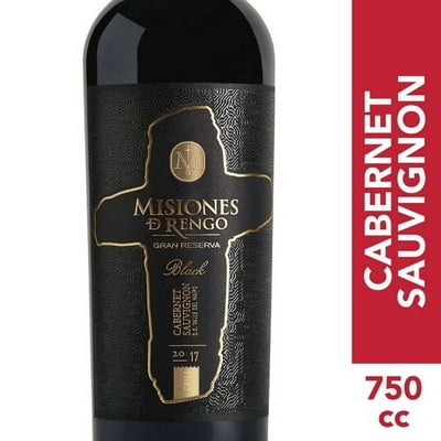 Vino Tinto Cabernet Sauvignon Gran Reserva Black 14° Botella 750 Ml Misiones De Rengo