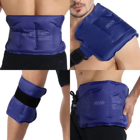 Gel Reutilizable Ice Pack Revix Para Lesiones En La Parte Inferior De La Espalda, Color Azul Marino