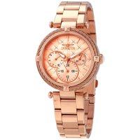 Reloj Invicta De Acero Inoxidable En Tono Oro Rosa De 100 M Con Perno De Cuarzo Para Mujer 28961