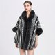 thumbnail image 1 of 25.60"X64.96" Imitation Rabbit Fur Shawl Scarf Collar Imitation Cashmere Cloak Winter Cold And Warm Shawl Wrap, 1 of 5