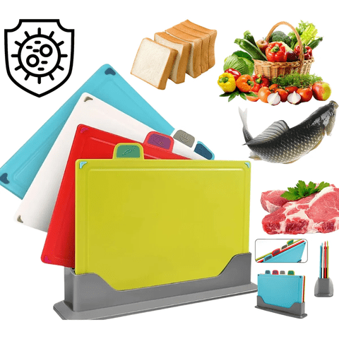 Genérico - Ablas Para Picar Con Base Y Colores Indicadores 4 Piezas