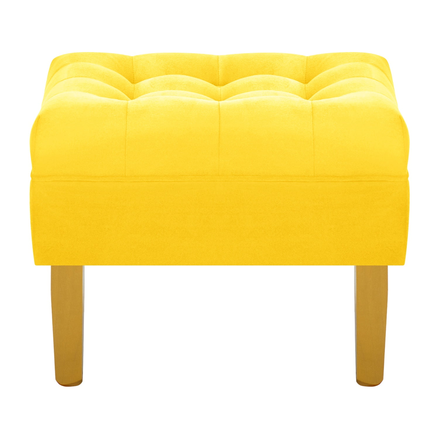 Bodevir - Pouf Wood 1c Felpa 01 Amarillo