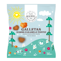 Ecovida S.a - Galleta Ecokids Sin Sellos Caramelo Toffee 30gr - Caja 60 Und