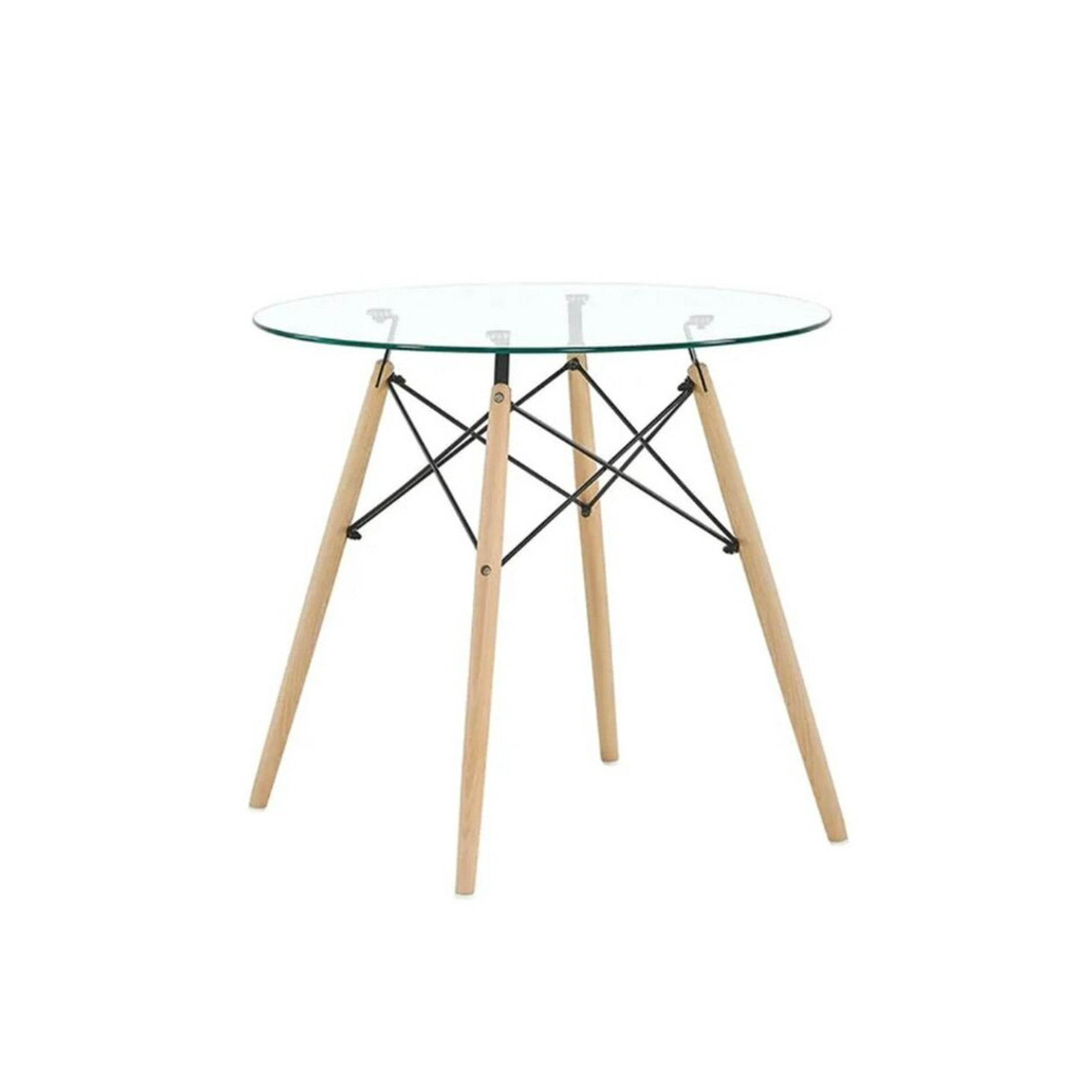 Mesa Eames De Vidrio Templado 80 Cm Diámetro Artihogar