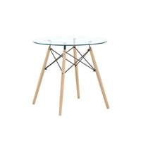 Mesa Eames De Vidrio Templado 80 Cm Diámetro Artihogar