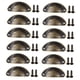 thumbnail image 3 of 12x Tiradores De Taza Gabinete Cómoda Shell Tirador Tiradores De Cajón Perillas Bronce Verde, 3 of 3