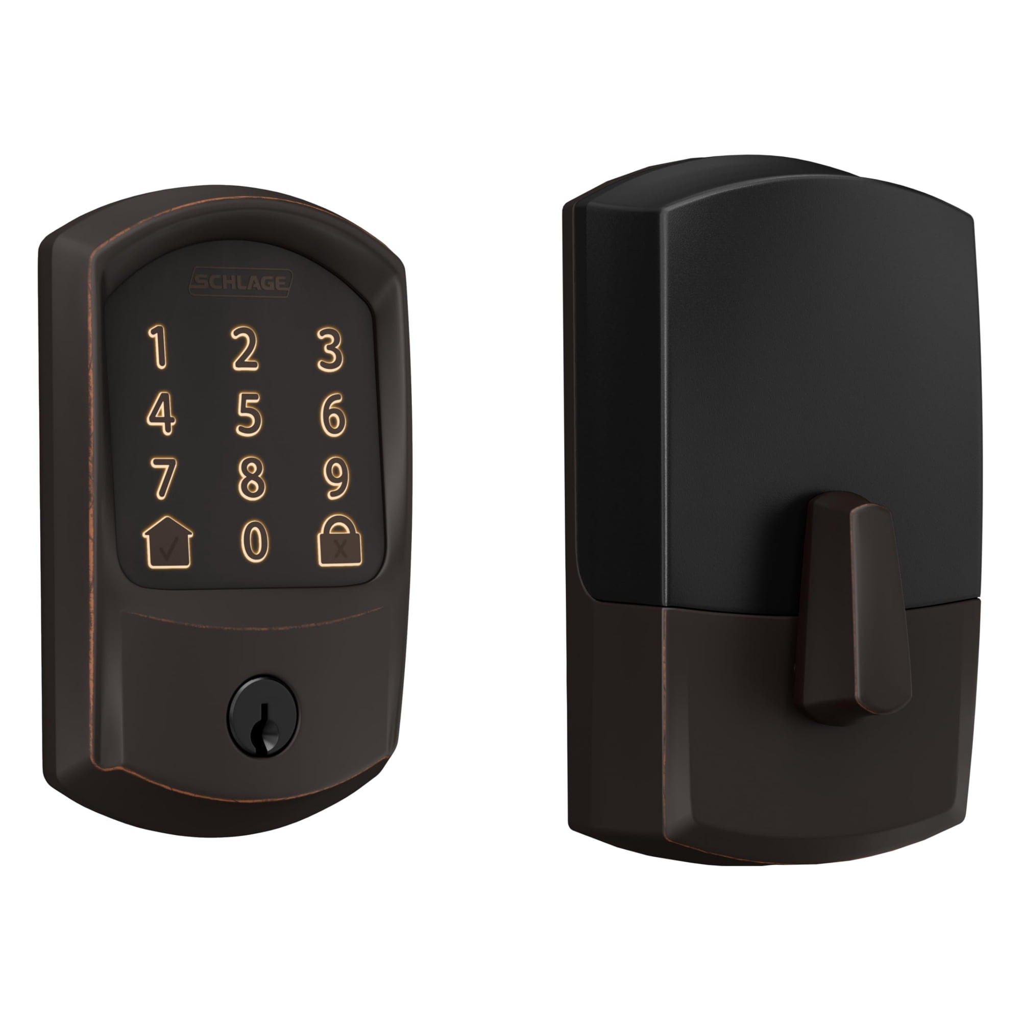 Cerradura Inteligente Schlage Be489wb Grw 716 Codifica Wifi En Bronce Envejecido