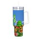 thumbnail image 2 of Critters Sonrientes Vaso aislado de acero inoxidable con asa, diseño temático, regalo para familia, amigos y fans; incluye pajita y encaja en el portavasos estándar, 40 oz, 2 of 6