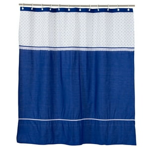 Gentile - Cortina De Baño Color Azulino Broderie 180×220 Cms