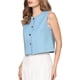 thumbnail image 4 of Chaleco de Tweed sin Mangas con Botones para Mujer INSPIRE CHIC Casual de Negocios L Azul Claro, 4 of 5