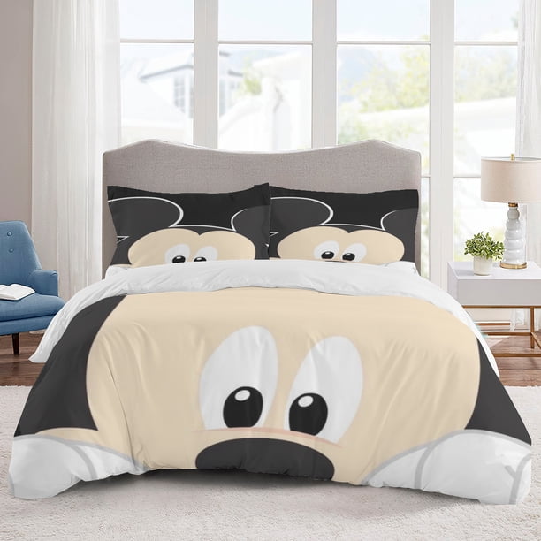 Mickey Mouse Bedding Sets Cartoon Duvet Cover Lightweight 3 Piece Bet Sets for Kids Boys Girls