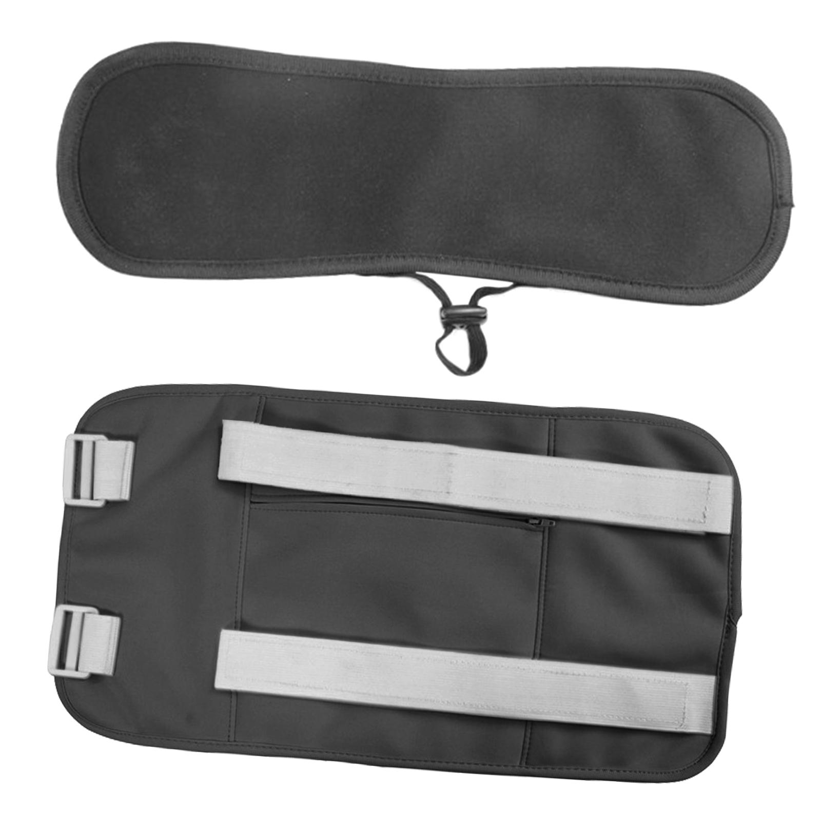 Ioensy - Paquete De Aceite De Ricino, Compresa De Franela Ajustable, Antifugas De Aceite Para Cintura Y Cuello, Correa Adhesiva Negra