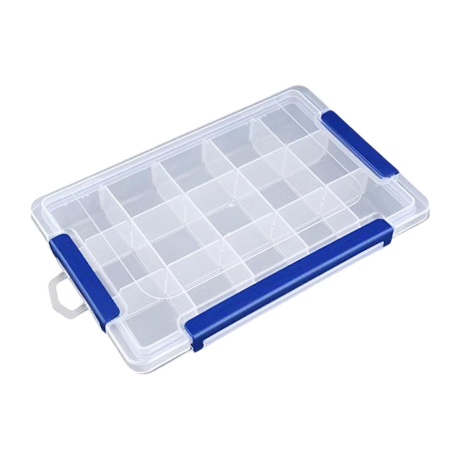 Bothyi - Caja Organizadora Transparente, Contenedor Portátil Multiusos Para Arte, Bricolaje, Tornillos, Cuentas, 15 Cuadrículas Grandes