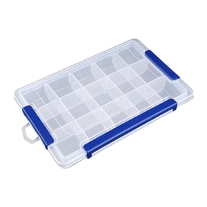 Bothyi - Caja Organizadora Transparente, Contenedor Portátil Multiusos Para Arte, Bricolaje, Tornillos, Cuentas, 15 Cuadrículas Grandes