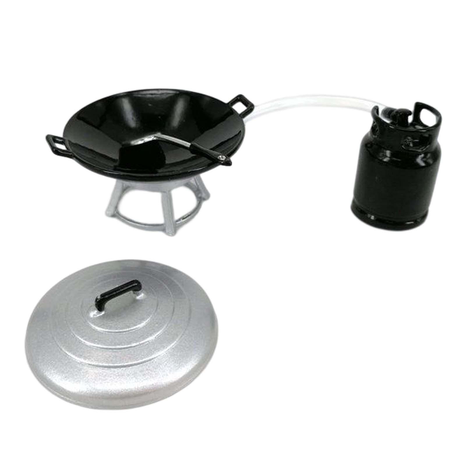 Bothyi - Olla Miniatura Con Tanque De Gas 1:12 Mini Cocina Para Horno Bbq