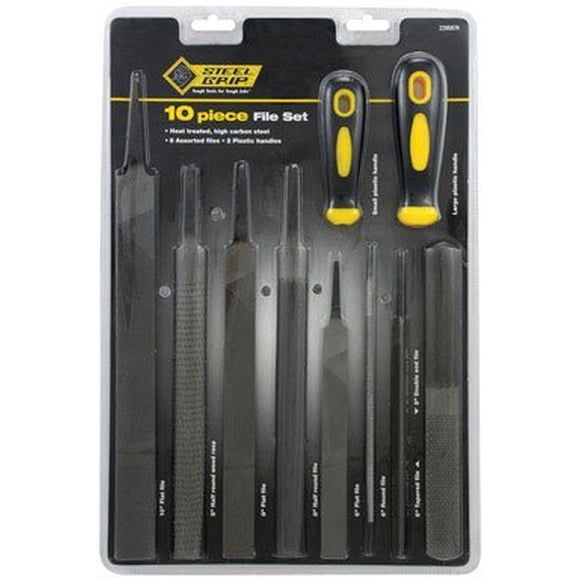 Juego de archivos ACE TRADING Steel Grip de acero con alto contenido de carbono, 10 piezas