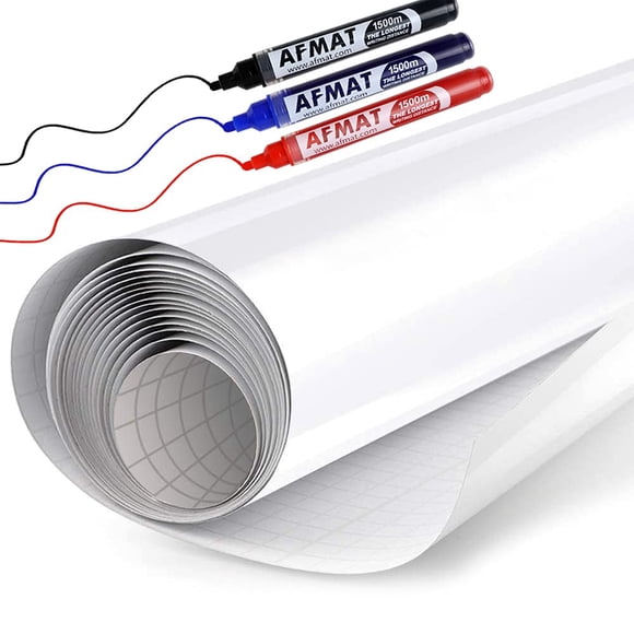 Pizarra adhesiva AFMAT 131 x 44 cm, rollo autoadhesivo peel & stick