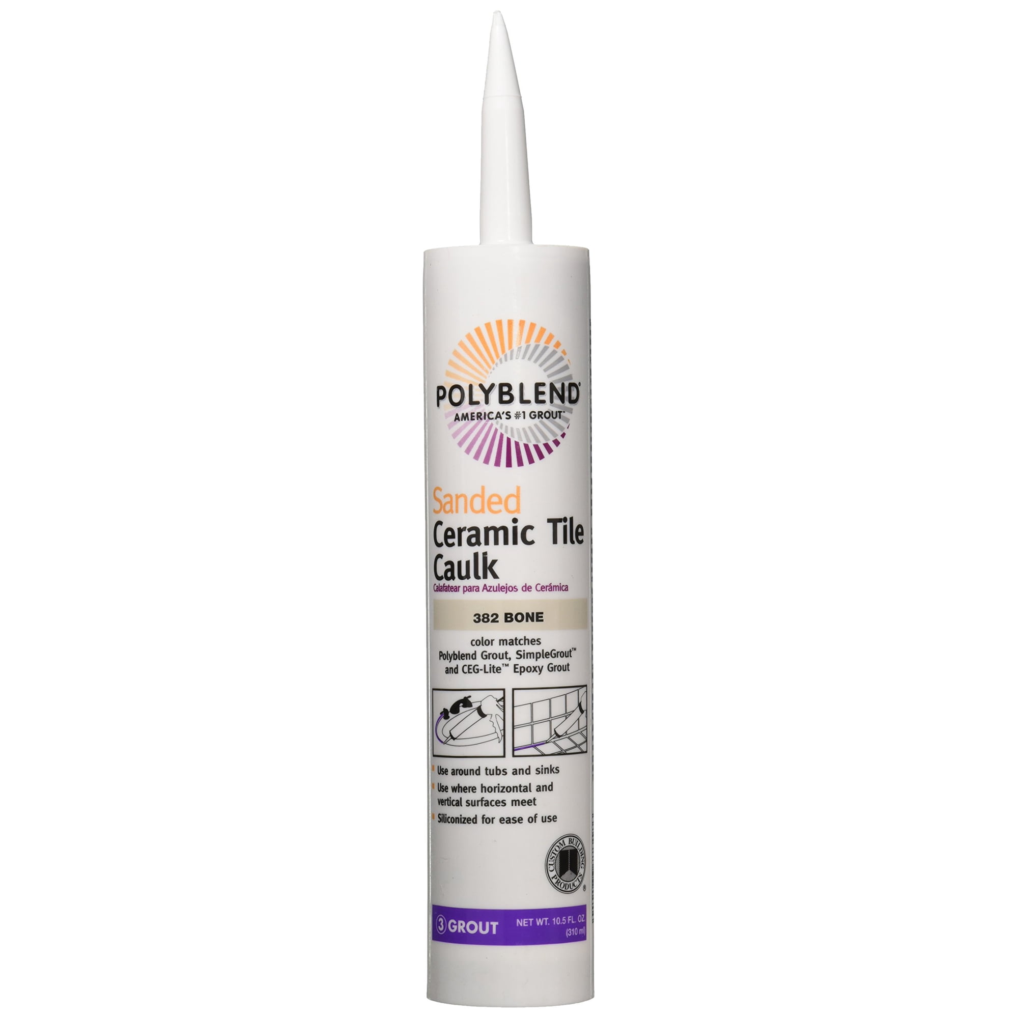 Caulk Custom Building Products Polyblend Bone 310 Ml