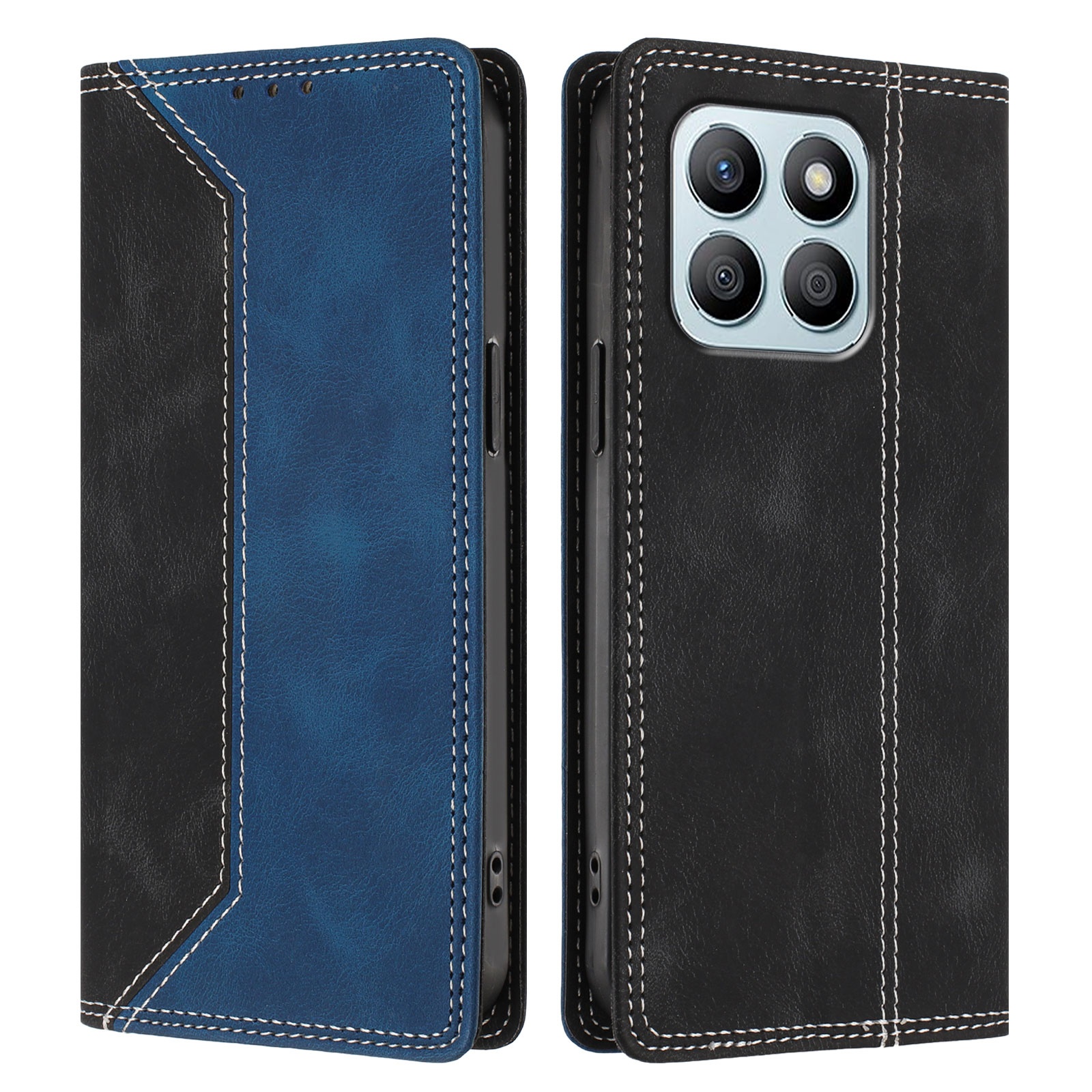 Funda Foxdock Para Honor X8B De Cuero Premium Bicolor Con