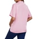 thumbnail image 3 of INSPIRE CHIC Blusa de maternidad para mujer, manga dolman, suelta, con botones, cuello en punta dividido, mangas cortas, camisas de embarazo, S Rosa, 3 of 6