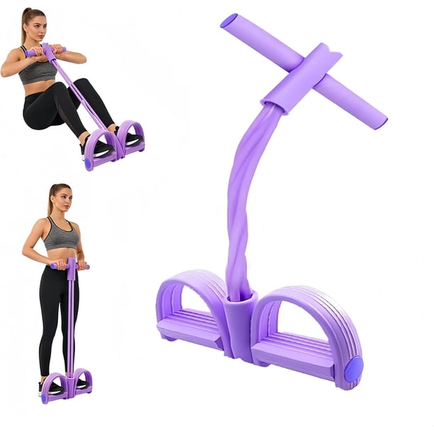 Tirador tobillo pedal 4 tubos banda elástica yoga tensión látex natural fitness equipo