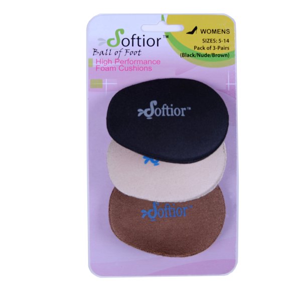 Cojines para el pie Softior 5‑14, 3 pares (Nude/Negro/Marrón)