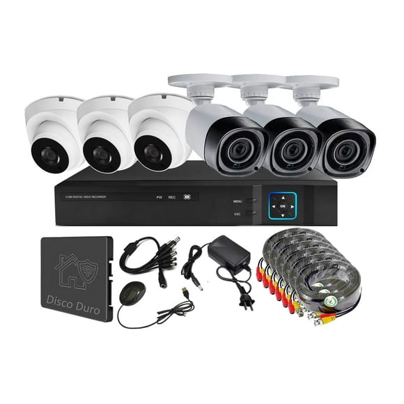 Kit 6 Cámaras Seguridad Mixto HD con Disco Duro M60LDD