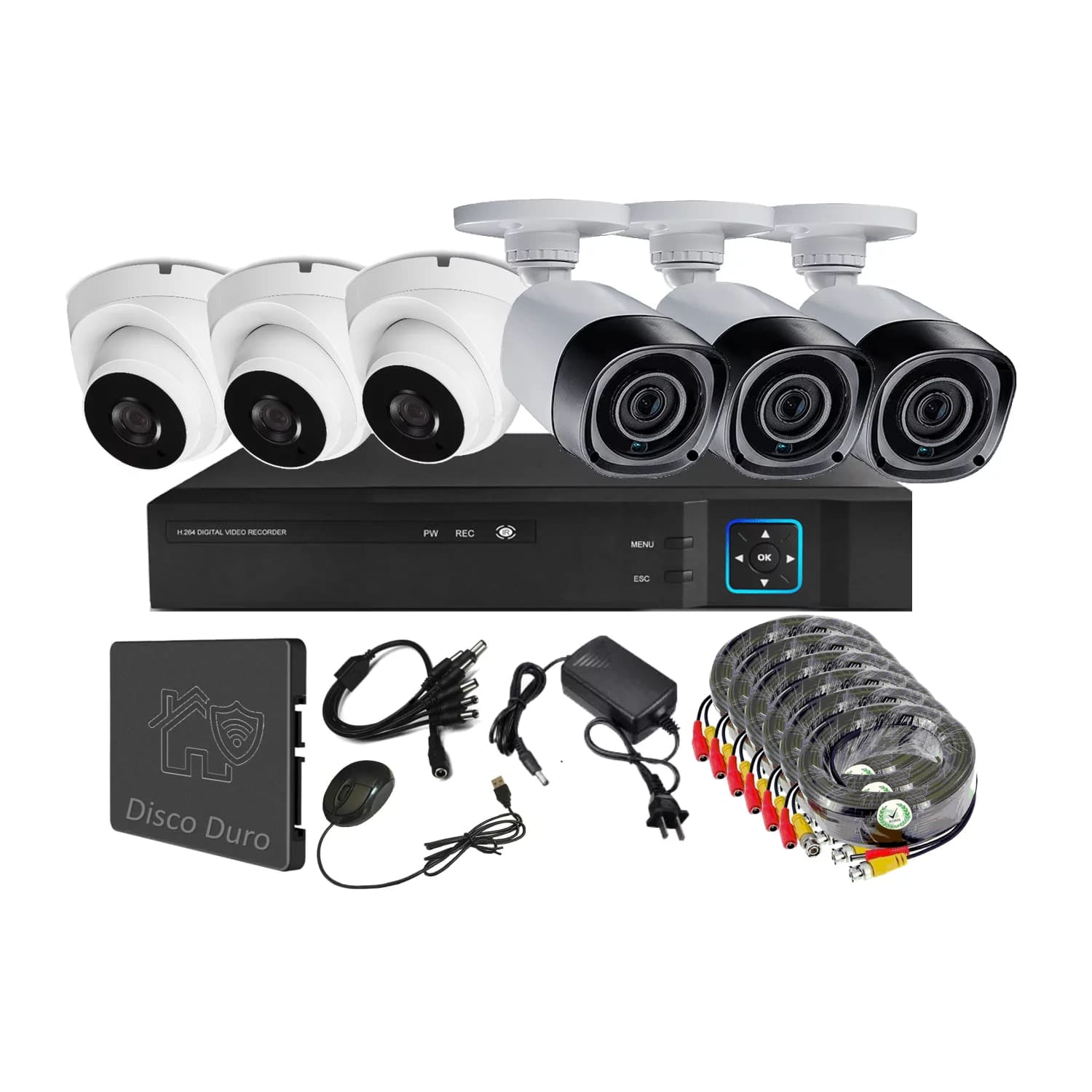 Vipa - Kit 6 Cámaras Seguridad Mixto Hd Con Disco Duro M60ldd