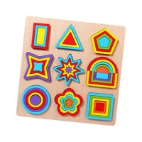Magideal - Rompecabezas De Clasificación De Formas De Madera, Colorido, Educativo, Actividad De Aprendizaje, Juguete Sensorial, Tablero Para Niños Y Niña Estilo A