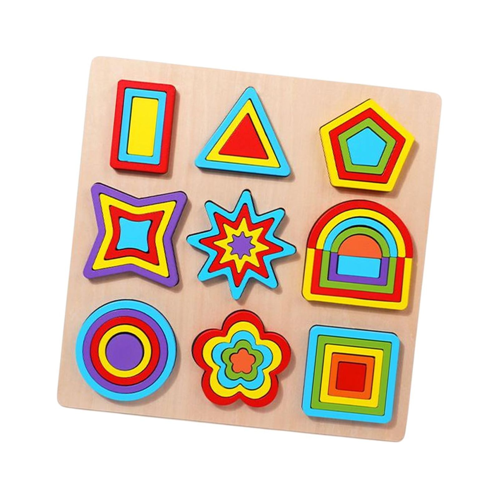 Magideal - Rompecabezas De Clasificación De Formas De Madera, Colorido, Educativo, Actividad De Aprendizaje, Juguete Sensorial, Tablero Para Niños Y Niña Estilo A