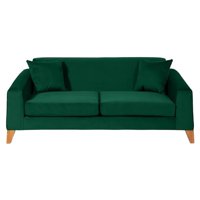 Barra Design - Sofá Finland 3C Felpa Verde