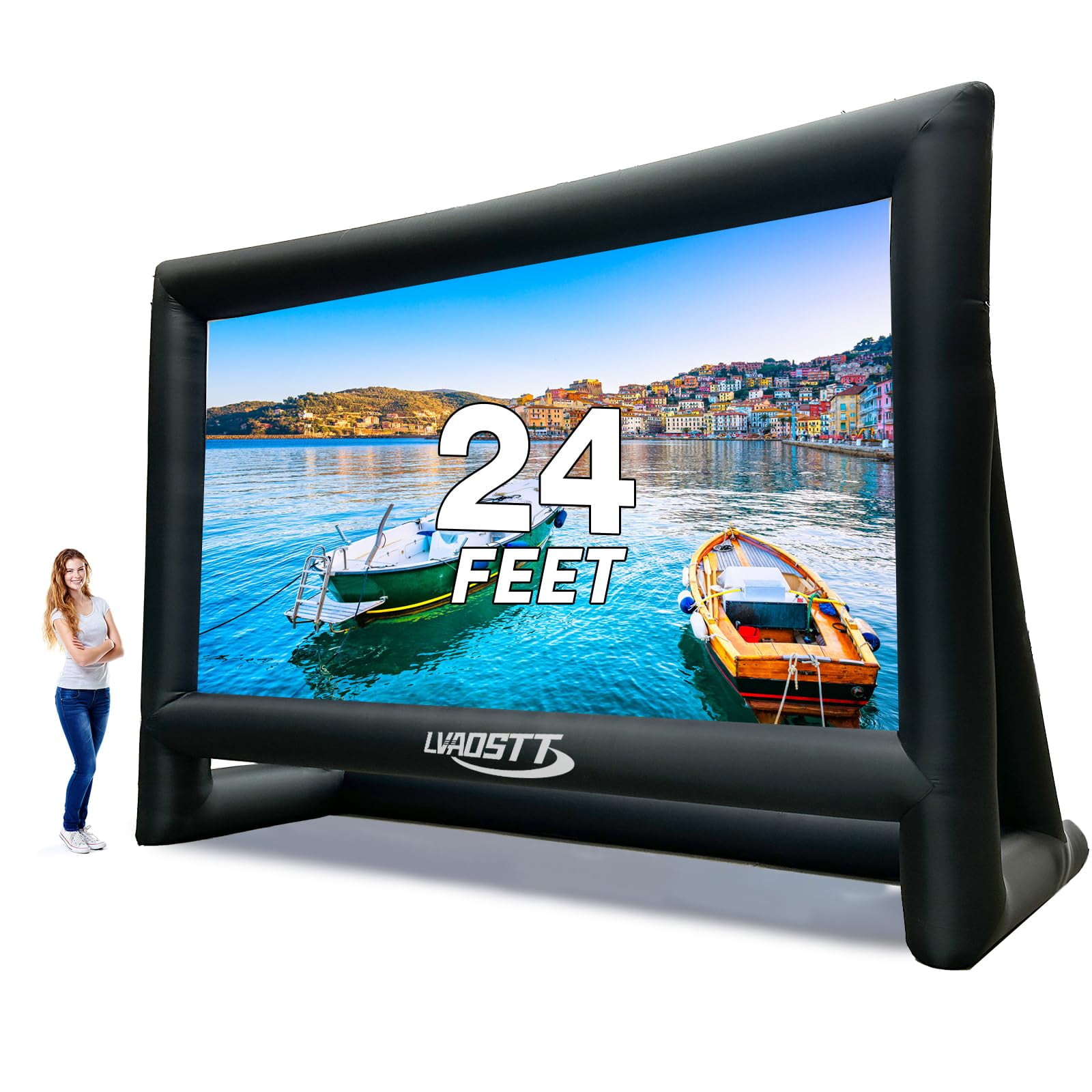 Pantalla De Proyector Inflable Lvaostt 24 Pies Con Ventilador
