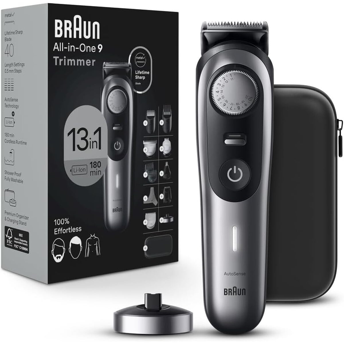 Kit De Afeitado Braun Series 9 13en1 Prowheel 40 Niveles