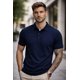 thumbnail image 1 of Polera Pique/polo Basica 100% Algodon Manga Corta 240g/m Azul Marino L Lisa, 1 of 3