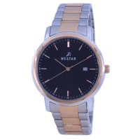 Reloj Westar Black Dial Two Tone Stainless Steel Quartz 50243 Spn 603 Men'S Watch