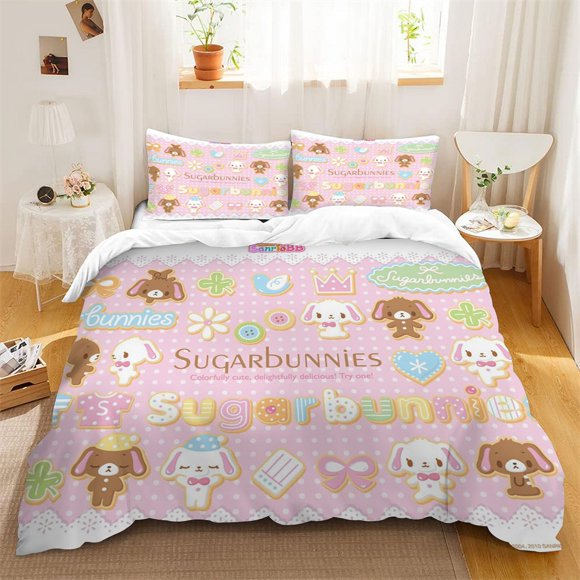 v2511 Bed Sheets Duvet Cover Sugarbunnies Carousel Living Room Bedroom Home Decor Soft and Comfortable One Duvet Cover Two Pillowcases 3-Piece Bedding Set (1 Duvet Cover + 2 Pillow Shams) Bed Sheets j