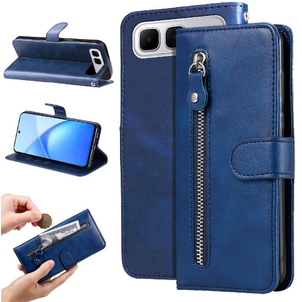 Gangxun - Funda Con Cremallera Para Infinix Smart10 Plus, Carcasa Cartera De Cuero Pu Con Soporte Y Tarjetero