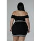 thumbnail image 3 of Saronite Conjunto de Top de Escote en V con Escote en Forma de Corazón y Hombros Descubiertos, Cintura Elástica y Falda de Cintura Alta, Color Negro (para Mujer), 3 of 3