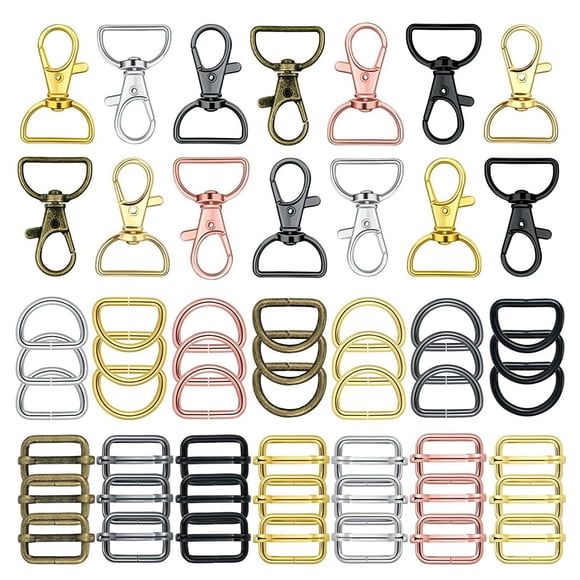 56 Piezas De Herrajes Para Bolsos Con Anillos En D Para Hacer Bolsos DIY Costura Color Mezclado