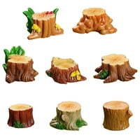 Magideal - 8Pcs En Miniatura Tocones De Árboles Figuras Micro Paisajismo Pequeños Manguitos De Raíz Decoración De La Casa De Muñecas Para Veranda Jardín De Jardí